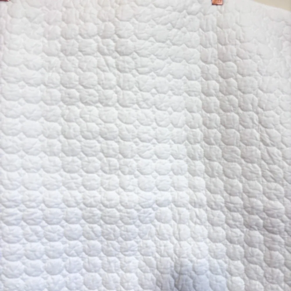 Crate & Barrel Fiona Quilted Euro Sham 26x26 White Cotton Set of 2 Textured